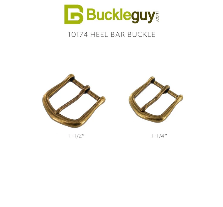 10174 Antique Brass, Heel Bar Buckle, Solid Brass-LL, Multiple Sizes 7 10174 Antique Brass, Heel Bar Buckle, Solid Brass-LL, Multiple Sizes - Image 5