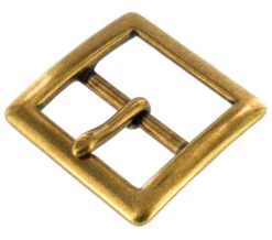 1316 Antique Brass, Center Bar Buckle, Solid Brass-LL, Multiple Sizes