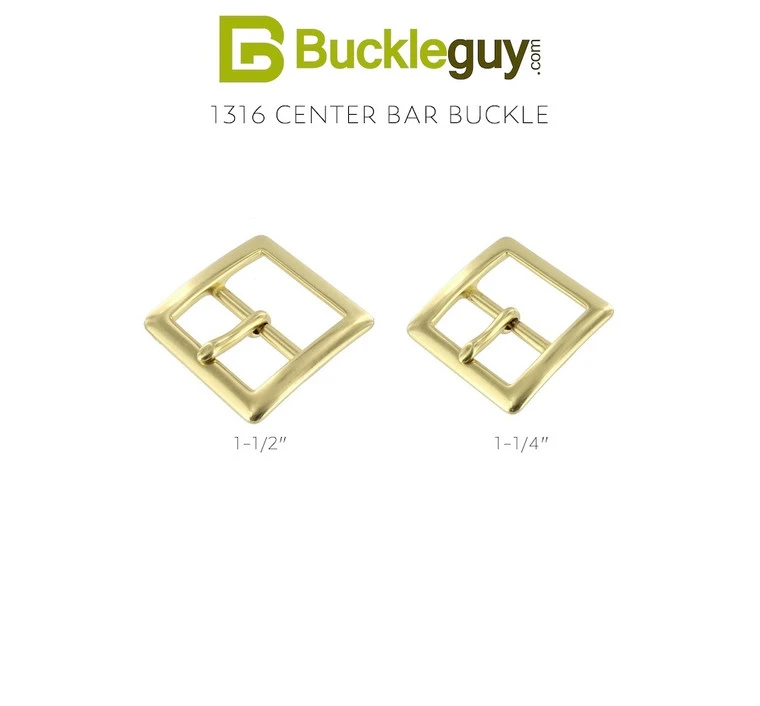 1316 Natural Brass, Center Bar Buckle, Solid Brass-LL, Multiple Sizes 7 1316 Natural Brass, Center Bar Buckle, Solid Brass-LL, Multiple Sizes - Image 5
