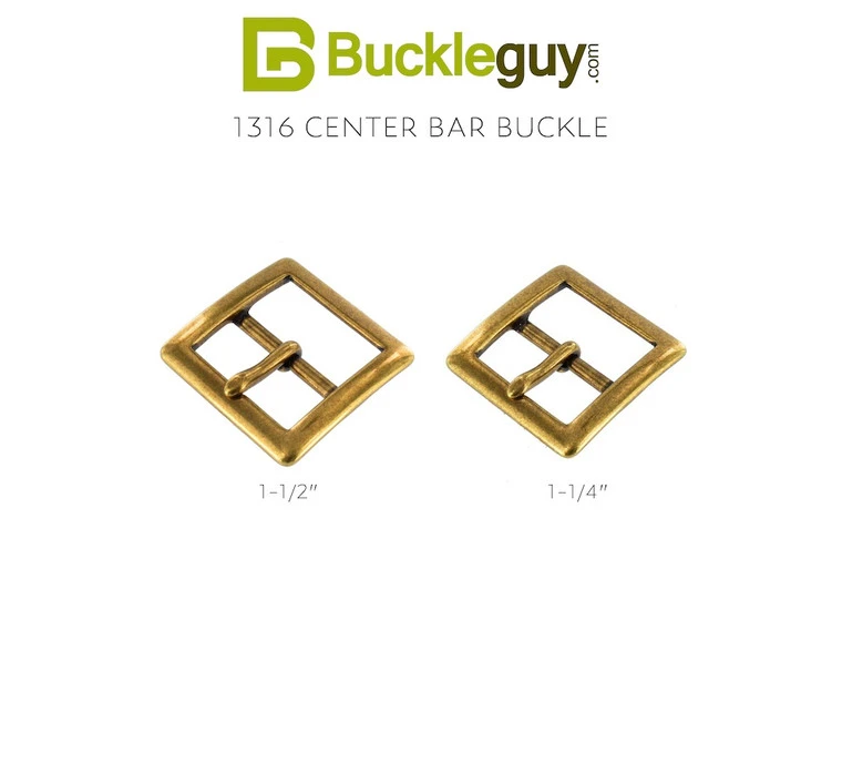 1316 Antique Brass, Center Bar Buckle, Solid Brass-LL, Multiple Sizes 6 1316 Antique Brass, Center Bar Buckle, Solid Brass-LL, Multiple Sizes - Image 4