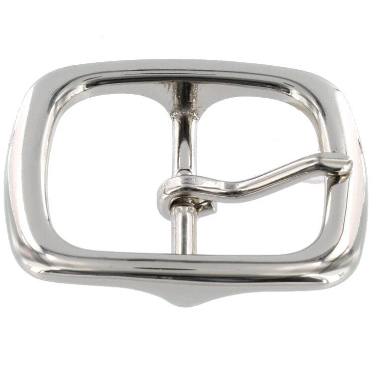 1382 Nickel Plate, Center Bar Buckle, Solid Brass-LL, Multiple Sizes 4 1382 Nickel Plate, Center Bar Buckle, Solid Brass-LL, Multiple Sizes - Image 2