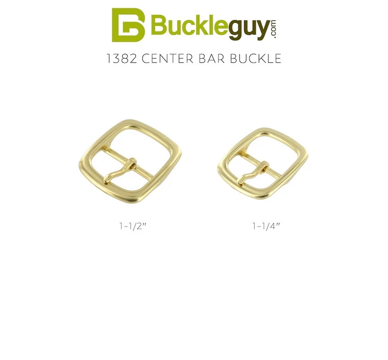 1382 Natural Brass, Center Bar Buckle, Solid Brass-LL, Multiple Sizes 6 1382 Natural Brass, Center Bar Buckle, Solid Brass-LL, Multiple Sizes - Image 4