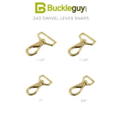 240 Natural Brass, Swivel Lever Snap, Solid Brass-LL, Multiple Sizes 9 240 Natural Brass, Swivel Lever Snap, Solid Brass-LL, Multiple Sizes -Buckleguy 240 Combined Swatch BOCR2 38829.1705354098