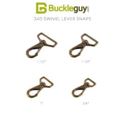 240 Antique Brass, Swivel Lever Snap, Solid Brass-LL, Multiple Sizes 9 240 Antique Brass, Swivel Lever Snap, Solid Brass-LL, Multiple Sizes -Buckleguy 240 Combined Swatch DOEB 70088.1705354106