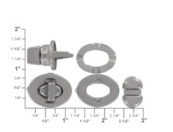 3016 Nickel Matte, Turn Lock, Solid Brass-LL (four Piece Set) -Buckleguy 3016 0A NMR2 60855.1573228589