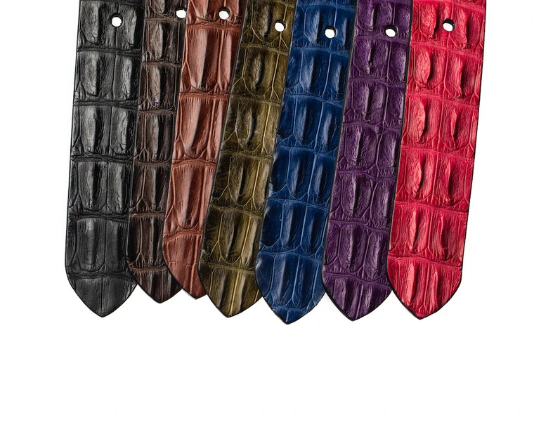 Nile 'Horn Back' Crocodile Leather Belt Strap, African Violet, 48" Long 4 Nile 'Horn Back' Crocodile Leather Belt Strap, African Violet, 48" Long - Image 2