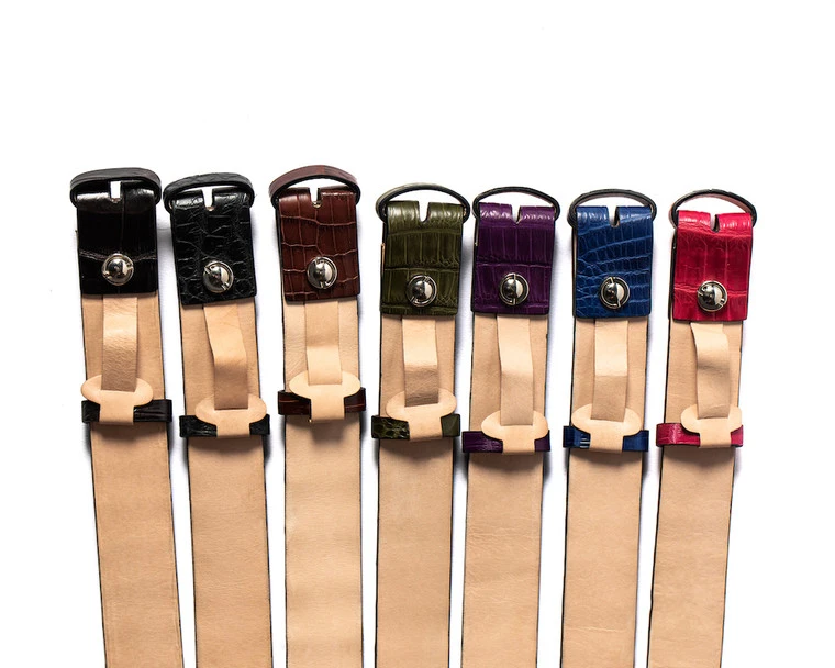 Nile 'Horn Back' Crocodile Leather Belt Strap, Royal Blue, 48" Long 6 Nile 'Horn Back' Crocodile Leather Belt Strap, Royal Blue, 48" Long - Image 4