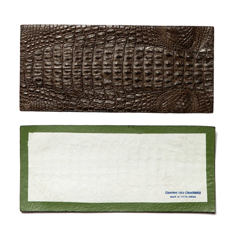 Nile 'Horn Back' Crocodile Leather Flask Panel, Espresso 4 Nile 'Horn Back' Crocodile Leather Flask Panel, Espresso - Image 2