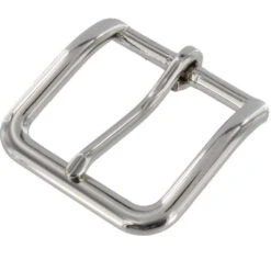 B1110 Nickel Plate, Heel Bar Buckle, Solid Brass-LL, Multiple Sizes