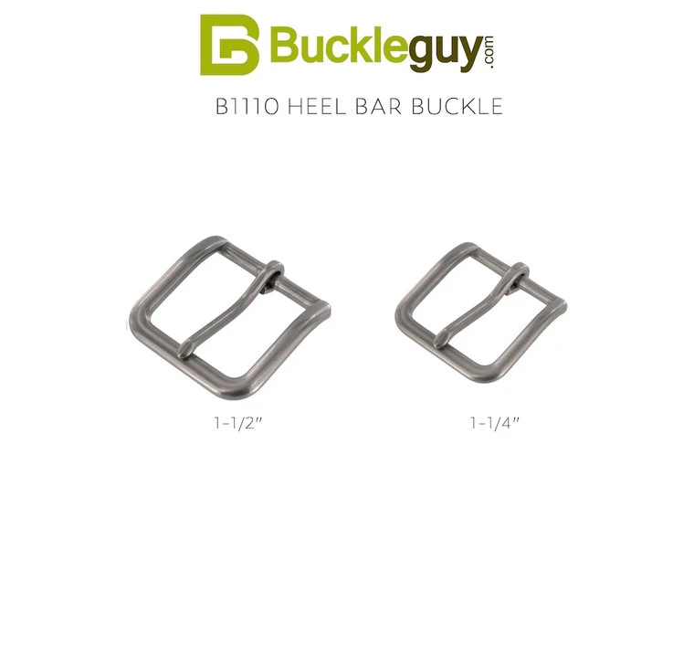 B1110 Nickel Matte, Heel Bar Buckle, Solid Brass-LL, Multiple Sizes 6 B1110 Nickel Matte, Heel Bar Buckle, Solid Brass-LL, Multiple Sizes - Image 4
