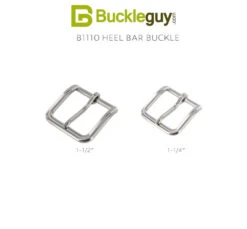 B1110 Nickel Plate, Heel Bar Buckle, Solid Brass-LL, Multiple Sizes -Buckleguy B1110 NP 80867.1700584355