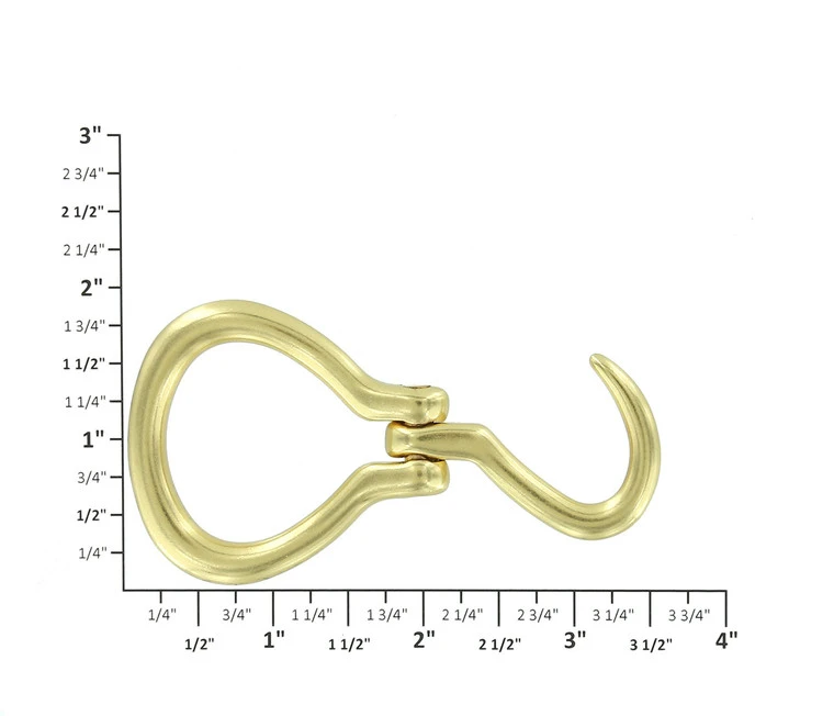 B3301 1 1/4" Natural Brass, Hoof Pick Buckle, Solid Brass-LL 8 B3301 1 1/4" Natural Brass, Hoof Pick Buckle, Solid Brass-LL - Image 6