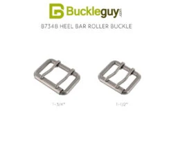 B7348 Nickel Matte, Double Prong Roller Buckle, Solid Brass-LL, Multiple Sizes -Buckleguy B7348 NMR2 76588.1700584505