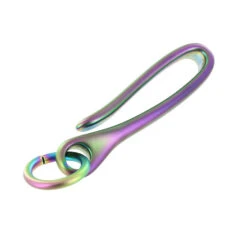 B7498 PVD Rainbow, Fish Hook Key Chain, Solid Brass-LL