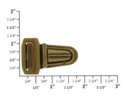 B7587 Antique Brass, Tuck Lock, Zinc -Buckleguy B7587 DOEB OVERHEAD 2 34352.1529503127