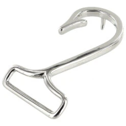 B7804 Fish Hook Buckle, Nickel Plate, Solid Brass-LL, Multiple Sizes -Buckleguy B7804 1I NP1 05769.1699018275
