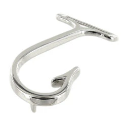 B7804 Fish Hook Buckle, Nickel Plate, Solid Brass-LL, Multiple Sizes