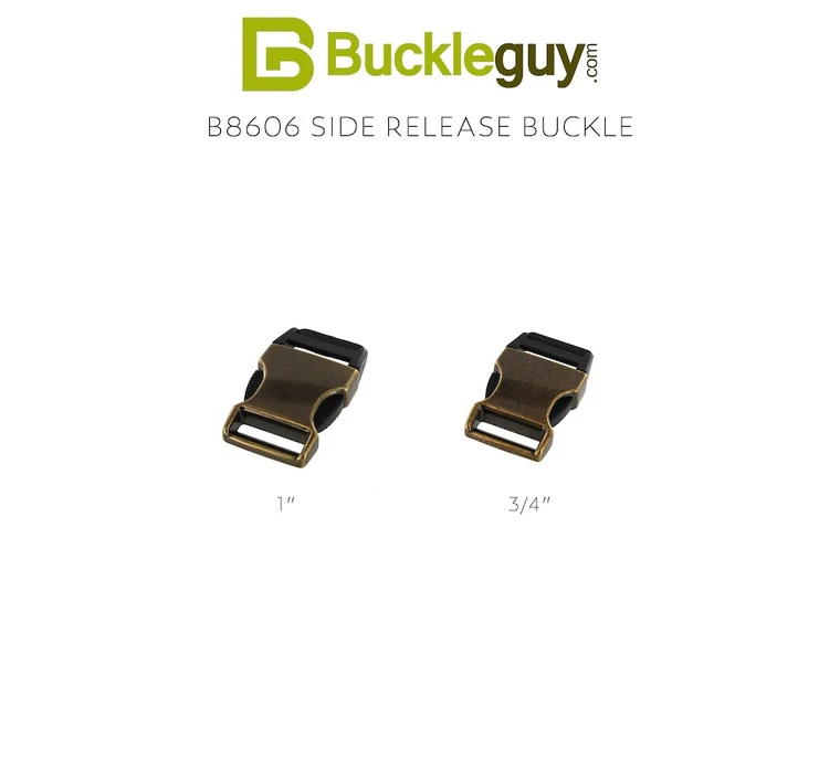 B8606 Antique Brass Plated, Side Release Buckle, Zinc/Plastic, Multiple Sizes 6 B8606 Antique Brass Plated, Side Release Buckle, Zinc/Plastic, Multiple Sizes - Image 4