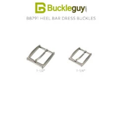 B8791 Brushed Nickel, Heel Bar Dress Buckle, Solid Brass-LL, Multiple Sizes -Buckleguy B8791 NB Combined Swatch 10335.1705341222