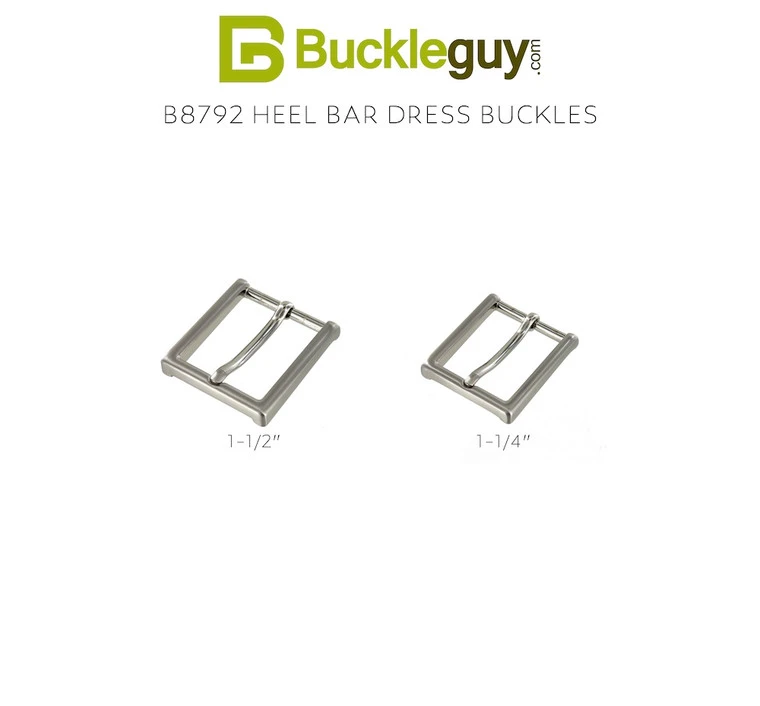 B8792 Brushed Nickel, Heel Bar Dress Buckle, Solid Brass-LL, Multiple Sizes 7 B8792 Brushed Nickel, Heel Bar Dress Buckle, Solid Brass-LL, Multiple Sizes - Image 5