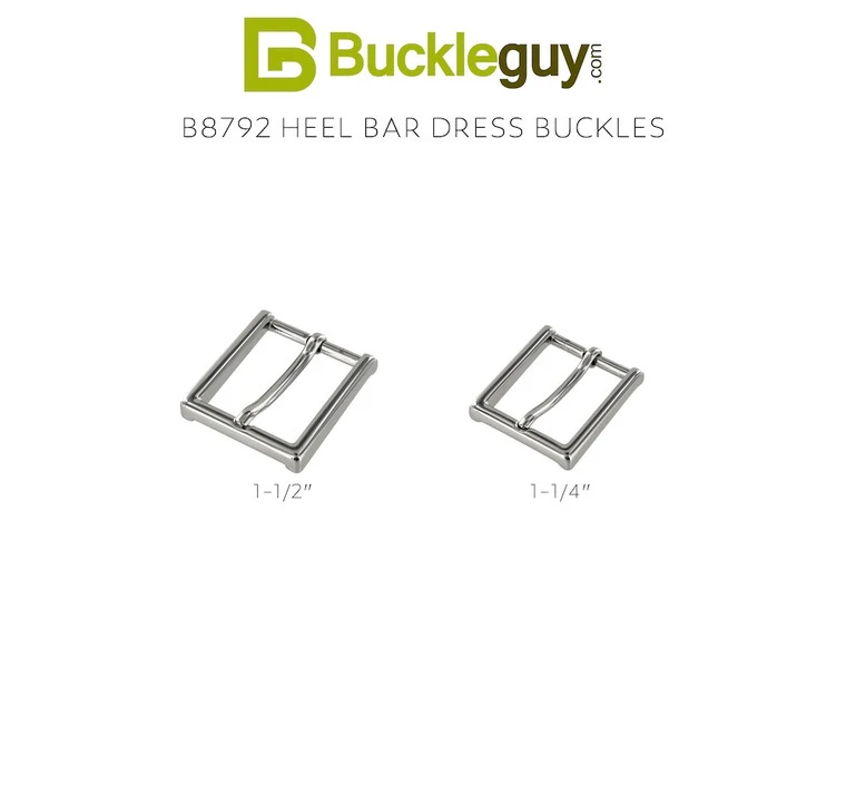 B8792 Nickel Plate, Heel Bar Dress Buckle, Solid Brass-LL, Multiple Sizes 6 B8792 Nickel Plate, Heel Bar Dress Buckle, Solid Brass-LL, Multiple Sizes - Image 5