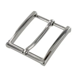 B8793 Nickel Plate, Heel Bar Dress Buckle, Solid Brass-LL, Multiple Sizes