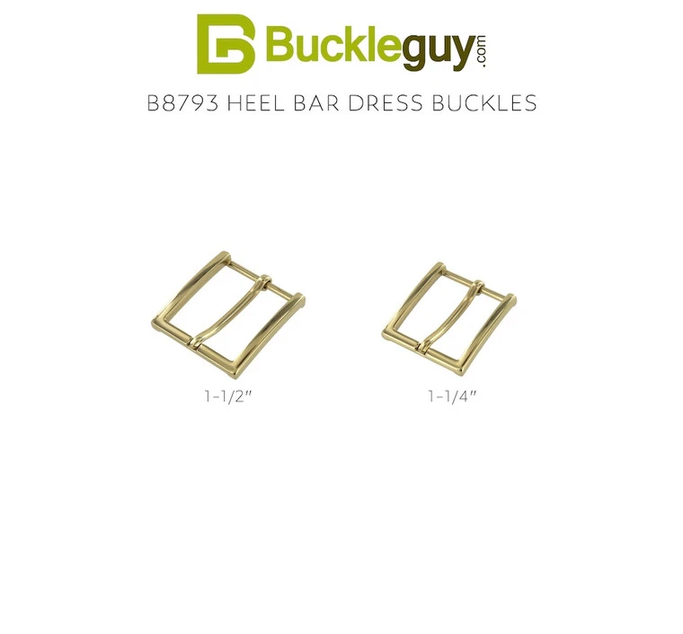 B8793 Polished Brass, Heel Bar Dress Buckle, Solid Brass-LL, Multiple Sizes 7 B8793 Polished Brass, Heel Bar Dress Buckle, Solid Brass-LL, Multiple Sizes - Image 5