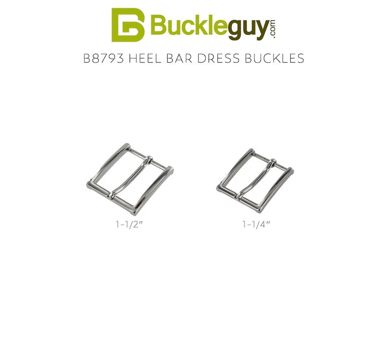 B8793 Nickel Plate, Heel Bar Dress Buckle, Solid Brass-LL, Multiple Sizes 7 B8793 Nickel Plate, Heel Bar Dress Buckle, Solid Brass-LL, Multiple Sizes - Image 5