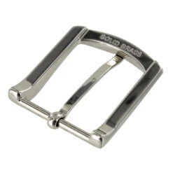 B8989 Brushed Nickel, Heel Bar Dress Buckle, Solid Brass-LL, Multiple Sizes -Buckleguy B8989 1I NB LL 2 70818.1705001120