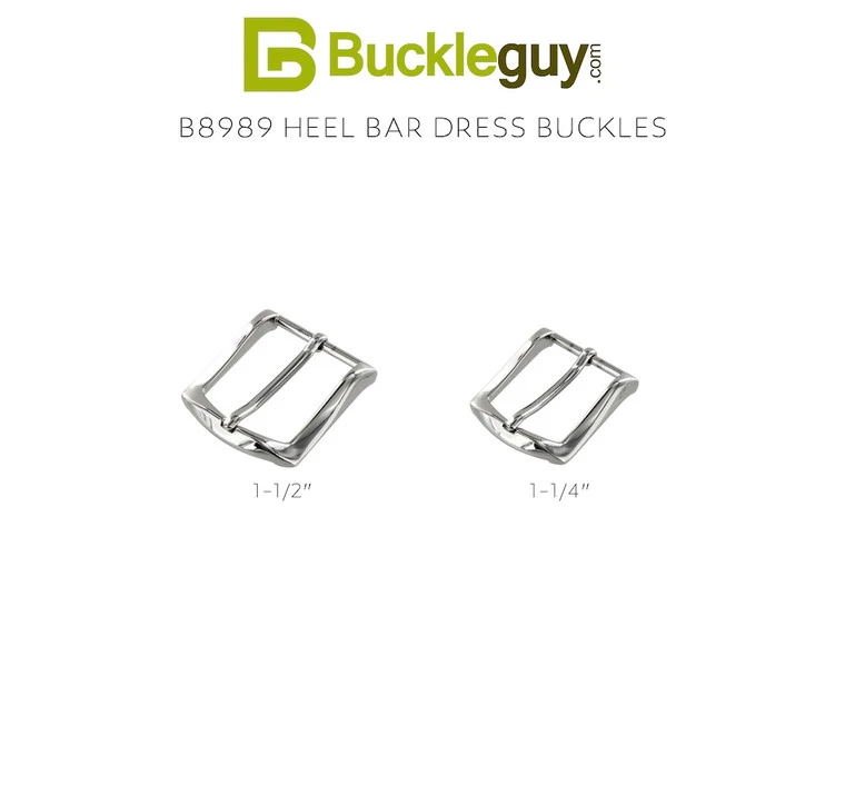 B8989 Nickel Plate, Heel Bar Dress Buckle, Solid Brass-LL, Multiple Sizes 7 B8989 Nickel Plate, Heel Bar Dress Buckle, Solid Brass-LL, Multiple Sizes - Image 5