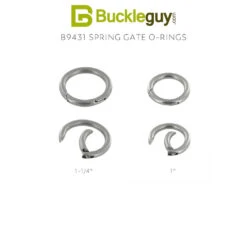 B9431 Nickel Matte, Spring Gate O-Ring, Solid Brass-LL, Multiple Sizes -Buckleguy B9431 Combined Swatch NMR 2 95531.1698170282