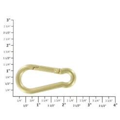 B9757 Natural Brass, Carabiner, Solid Brass-LL -Buckleguy B9757 0A BOCR2 LL01 55513.1620678790