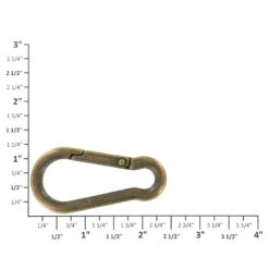 B9757 Antique Brass, Carabiner, Solid Brass-LL -Buckleguy B9757 0A DOEB LL01 85946.1620678770