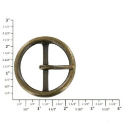 B9779 1 1/2" Antique Brass, O-Ring Center Bar Buckle, Solid Brass-LL -Buckleguy B9779 1I DOEB LL01 32888.1620678837