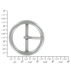 B9779 1 1/2" Nickel Matte, O-Ring Center Bar Buckle, Solid Brass-LL -Buckleguy B9779 1I NMR2 LL01 12665.1620678897