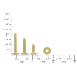 BRB12 #12 Brass Rivets W/ Burrs, Solid Brass (100 Sets Per Bag) -Buckleguy BRB12 OH 55683.1611774947