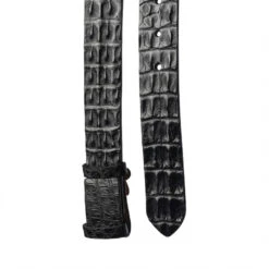 Nile 'Horn Back' Crocodile Leather Belt Strap, Black, 48" Long