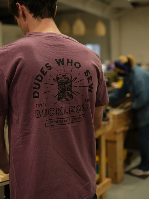 T-Shirt, Buckleguy "Dudes Who Sew" Short Sleeve, Berry, XL 8 T-Shirt, Buckleguy "Dudes Who Sew" Short Sleeve, Berry, XL - Image 6