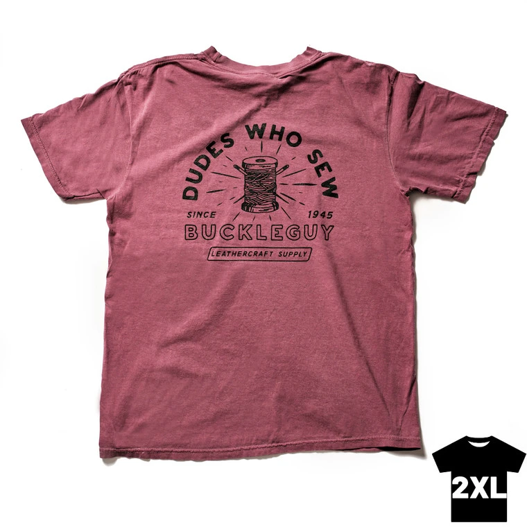 T-Shirt, Buckleguy "Dudes Who Sew" Short Sleeve, Berry, XXL 3 T-Shirt, Buckleguy "Dudes Who Sew" Short Sleeve, Berry, XXL
