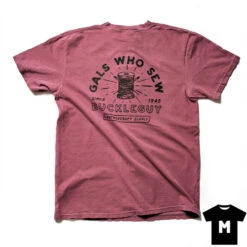 T-Shirt, Buckleguy "Gals Who Sew" Short Sleeve, Berry, Medium