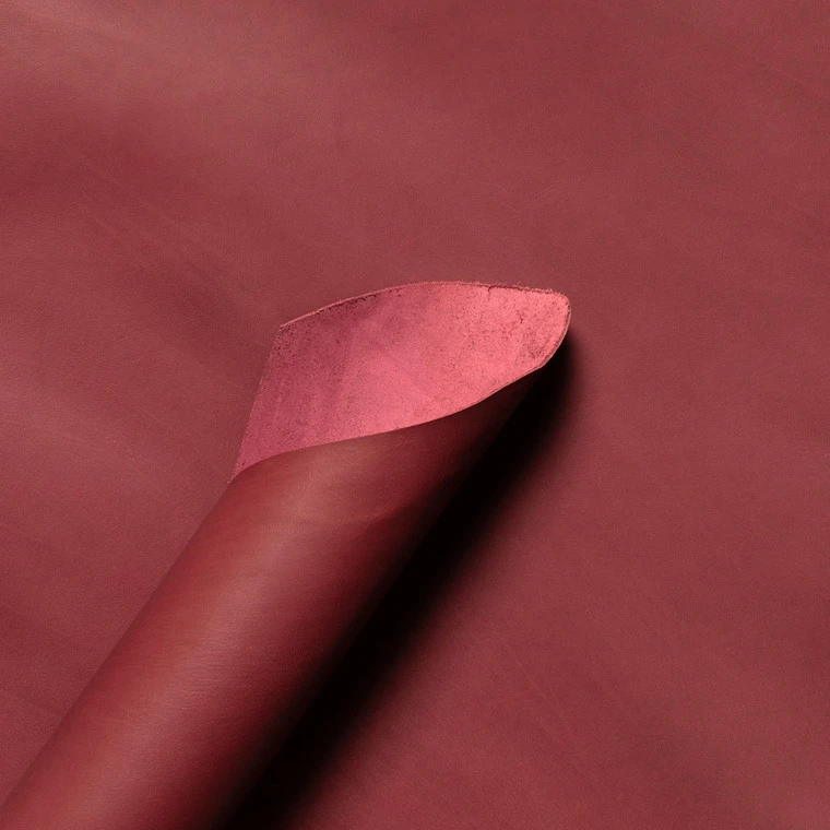 Korba Buffalo Calf, Burnishable Veg Tanned Panels, Bordeaux, 3/3.5oz 5 Korba Buffalo Calf, Burnishable Veg Tanned Panels, Bordeaux, 3/3.5oz - Image 3