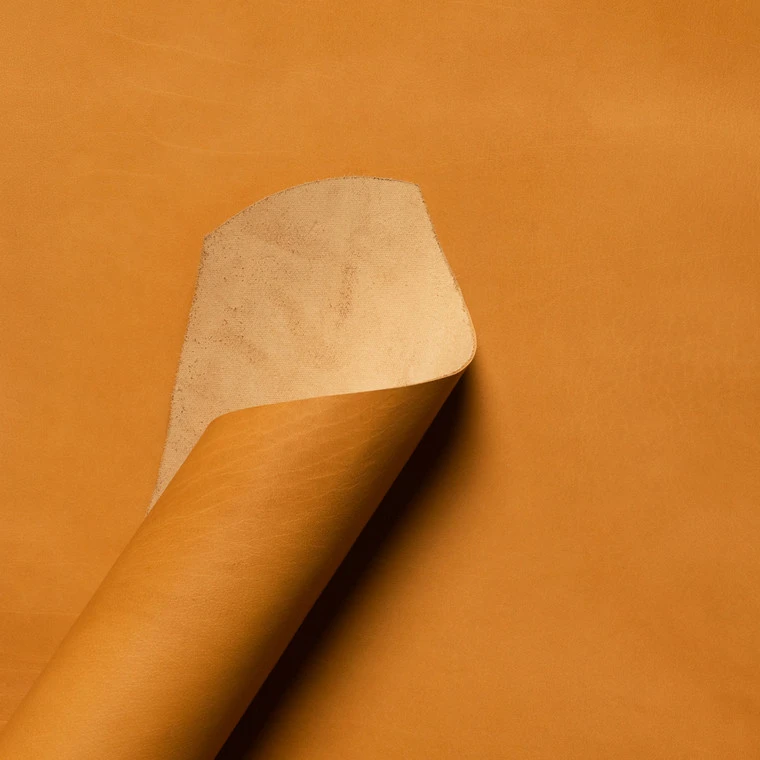 Korba Buffalo Calf, Burnishable Veg Tanned Panels, Mango, 3/3.5oz 5 Korba Buffalo Calf, Burnishable Veg Tanned Panels, Mango, 3/3.5oz - Image 3