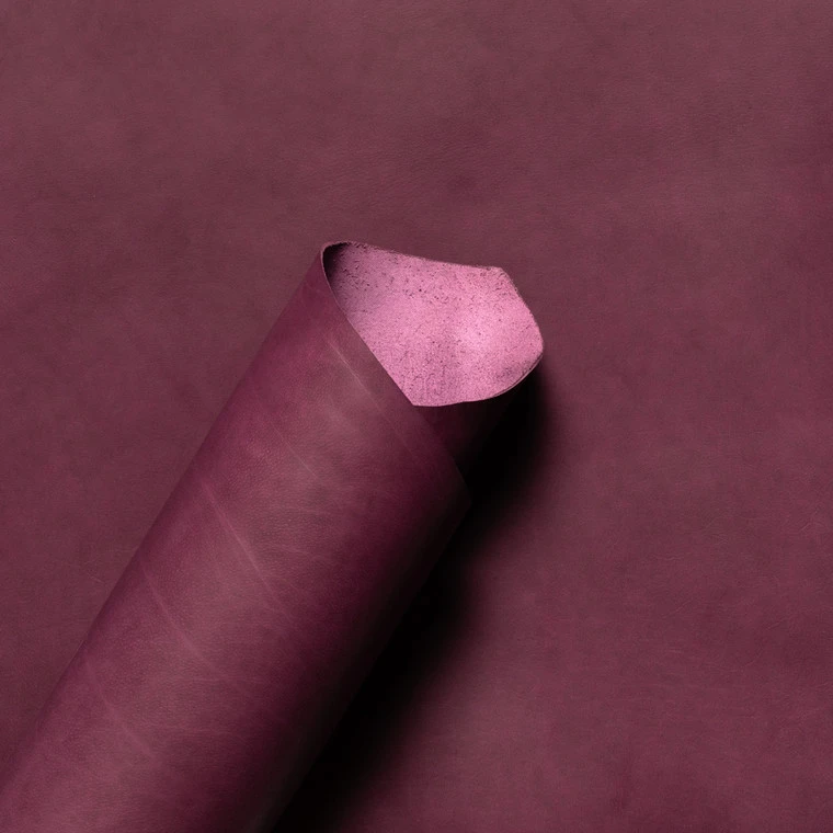 Korba Buffalo Calf, Burnishable Veg Tanned Hide, Purple 4 Korba Buffalo Calf, Burnishable Veg Tanned Hide, Purple - Image 2