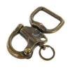 C5102 1" Antique Brass, Quick Release Snap Shackle, Flat Base, W/ 1/2" B2020 Key Ring, Solid Brass -Buckleguy C5102 1A DOEB LL1 39602 42798.1680536314