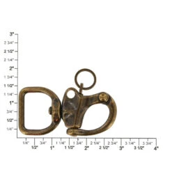 C5102 1" Antique Brass, Quick Release Snap Shackle, Flat Base, W/ 1/2" B2020 Key Ring, Solid Brass -Buckleguy C5102 1A DOEB LL 84038.1673452510