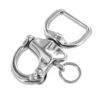 C5102 1" Nickel Plate, Quick Release Snap Shackle, Flat Base, W/ 1/2" B2020 Key Ring, Solid Brass -Buckleguy C5102 1A NP LL2 11264.1677164622