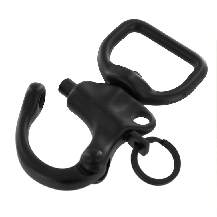 C5102 1" PVD Black Matte, Quick Release Snap Shackle, Flat Base, W/ 1/2" B2020 Key Ring, Solid Brass 4 C5102 1" PVD Black Matte, Quick Release Snap Shackle, Flat Base, W/ 1/2" B2020 Key Ring, Solid Brass - Image 2