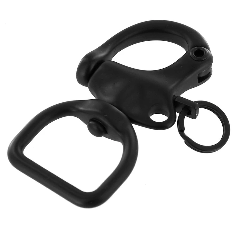 C5102 1" PVD Black Matte, Quick Release Snap Shackle, Flat Base, W/ 1/2" B2020 Key Ring, Solid Brass 7 C5102 1" PVD Black Matte, Quick Release Snap Shackle, Flat Base, W/ 1/2" B2020 Key Ring, Solid Brass - Image 5