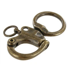 C5103 1" Antique Brass, Quick Release Snap Shackle, Round Base, W/ 1/2" B2020 Key Ring, Solid Brass 10 C5103 1" Antique Brass, Quick Release Snap Shackle, Round Base, W/ 1/2" B2020 Key Ring, Solid Brass -Buckleguy C5103 1A DOEB LL2 85623.1673452753