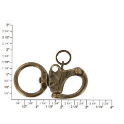 C5103 1" Antique Brass, Quick Release Snap Shackle, Round Base, W/ 1/2" B2020 Key Ring, Solid Brass 13 C5103 1" Antique Brass, Quick Release Snap Shackle, Round Base, W/ 1/2" B2020 Key Ring, Solid Brass -Buckleguy C5103 1A DOEB LL6 46017.1673452753